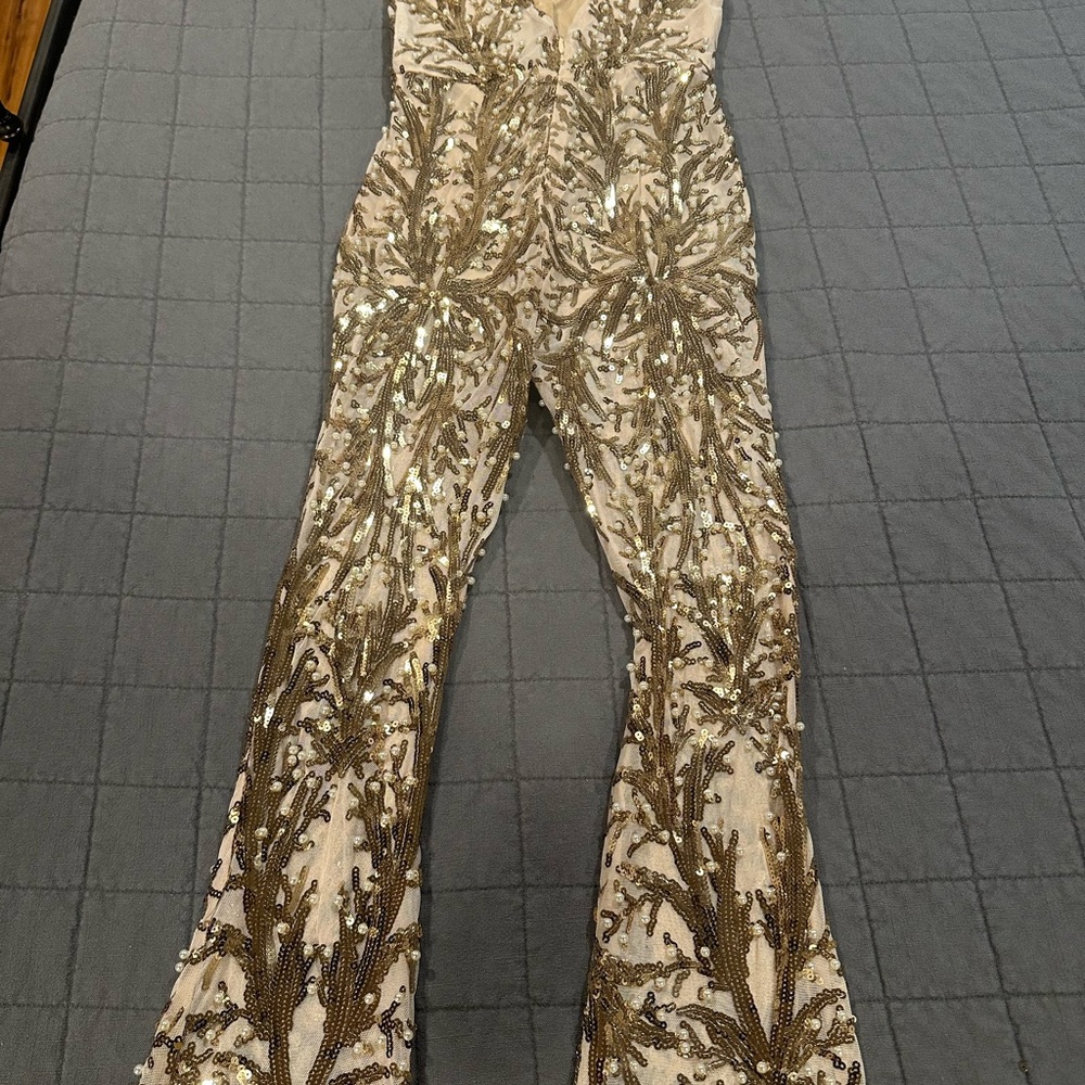 Elegant Sequin Embellished Jumpsuit